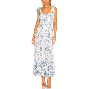 Yumi Kim 'Trisha' White Ruched Bust Bow Dress Size S